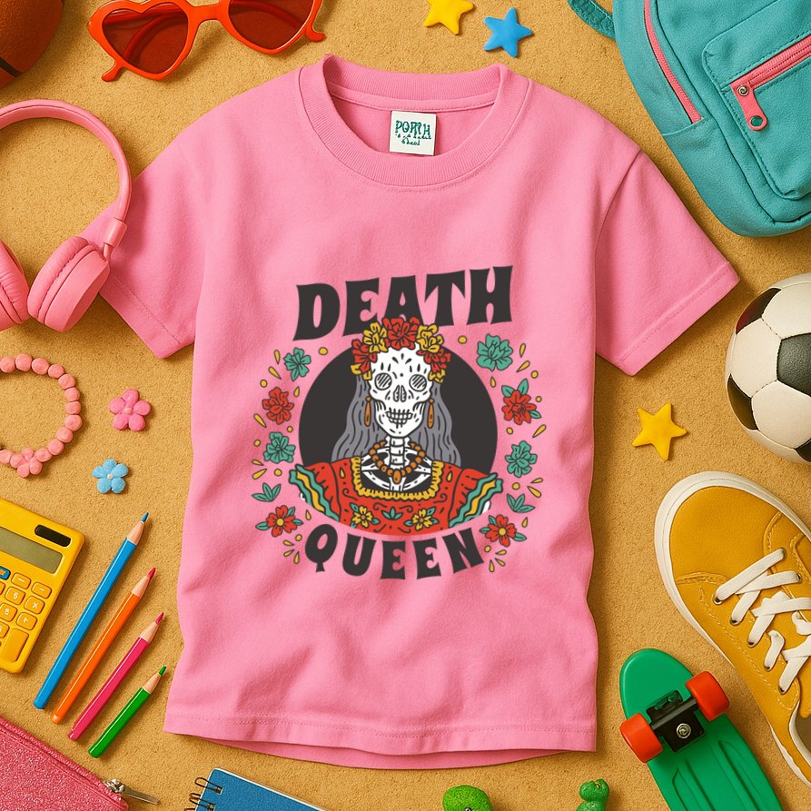 Death Queen Floral Kids T-Shirt