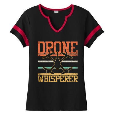 Drone Quadcopter Fpv Racing Rc Pilot Vintage Gift Ladies Halftime Notch Neck Tee