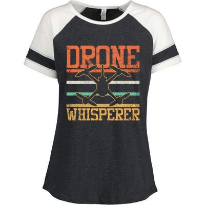 Drone Quadcopter Fpv Racing Rc Pilot Vintage Gift Enza Ladies Jersey Colorblock Tee