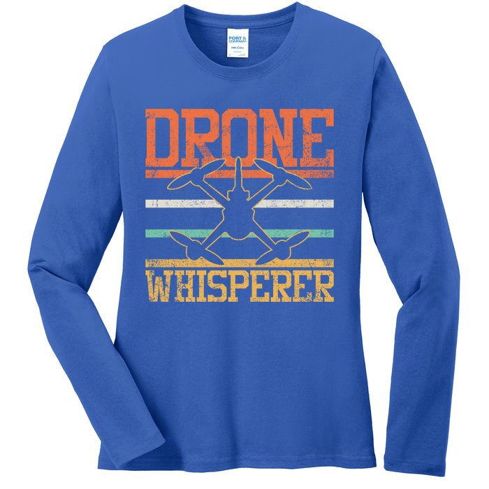 Drone Quadcopter Fpv Racing Rc Pilot Vintage Gift Ladies Long Sleeve Shirt