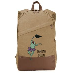 Dancing Queen Frog Ballet Dance Cotton Canvas Backpack