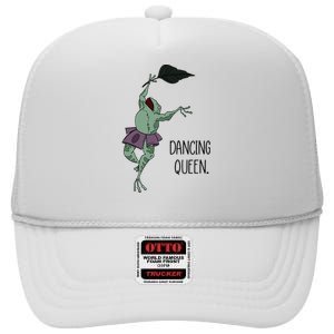 Dancing Queen Frog Ballet Dance High Crown Mesh Back Trucker Hat