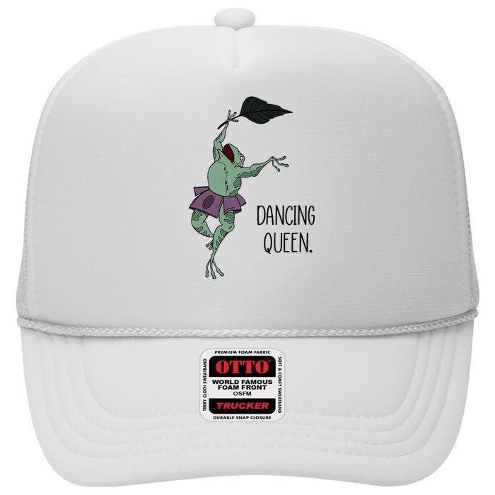 Dancing Queen Frog Ballet Dance High Crown Mesh Back Trucker Hat