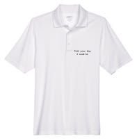 Dog Quotes Funny Dog Saying Men's Origin Performance Pique Polo