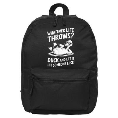 Duck Quote Graphic 16 in Basic Backpack