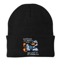 Duck Quote Graphics Whatever Life Throws At You Duck And Let It Hit Someone Else Knit Cap Winter Beanie