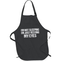 Dad Quote I Am Not Sleeping Im Just Resting My Eyes Full-Length Apron With Pockets