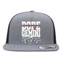 Dope Queen King Graphic Decor Gemini Astrology Zodiac Flat Bill Trucker Hat