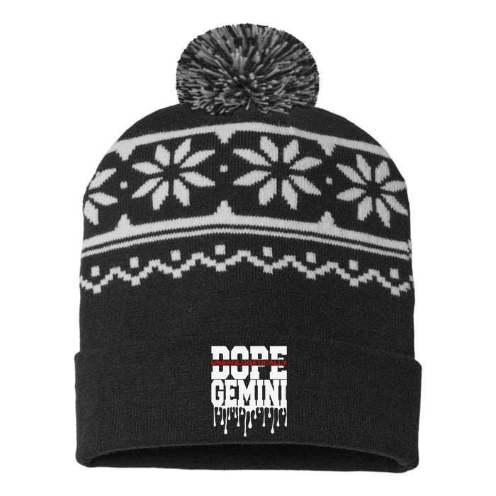 Dope Queen King Graphic Decor Gemini Astrology Zodiac USA-Made Snowflake Beanie