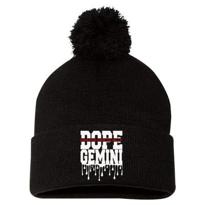 Dope Queen King Graphic Decor Gemini Astrology Zodiac Pom Pom 12in Knit Beanie