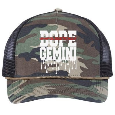 Dope Queen King Graphic Decor Gemini Astrology Zodiac Retro Rope Trucker Hat Cap