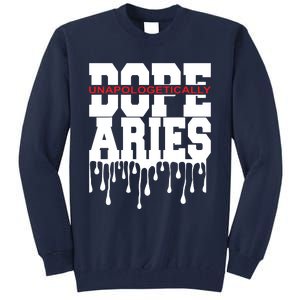 Dope Queen King Graphic Decor Aries Astrology Zodiac Tall Sweatshirt