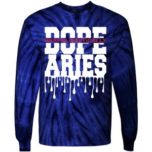 Dope Queen King Graphic Decor Aries Astrology Zodiac Tie-Dye Long Sleeve Shirt