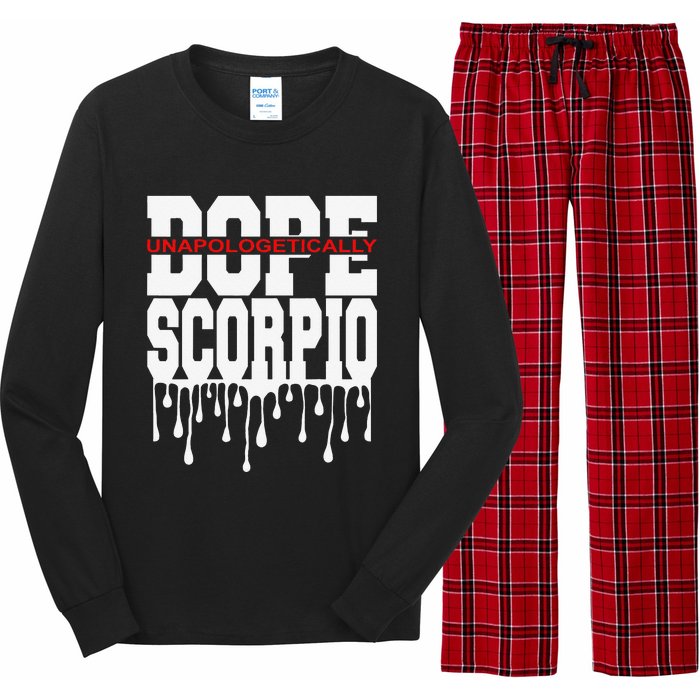 Dope Queen King Graphic Decor Scorpio Astrology Zodiac Long Sleeve Pajama Set