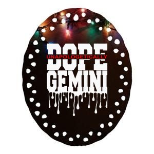 Dope Queen King Graphic Decor Gemini Astrology Zodiac Ceramic Oval Ornament