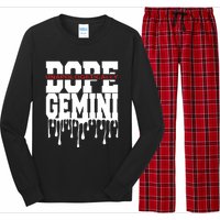 Dope Queen King Graphic Decor Gemini Astrology Zodiac Long Sleeve Pajama Set