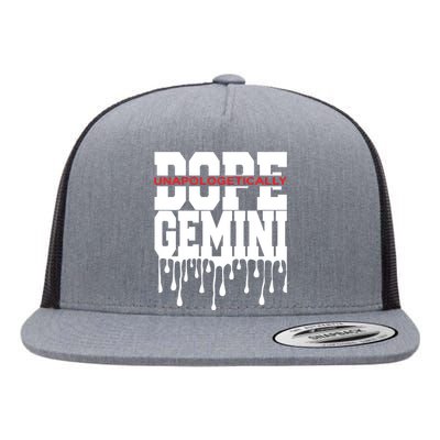 Dope Queen King Graphic Decor Gemini Astrology Zodiac Flat Bill Trucker Hat