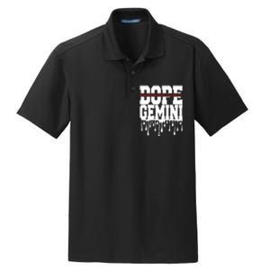 Dope Queen King Graphic Decor Gemini Astrology Zodiac Dry Zone Grid Polo