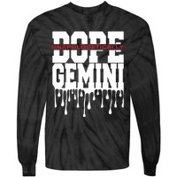 Dope Queen King Graphic Decor Gemini Astrology Zodiac Tie-Dye Long Sleeve Shirt