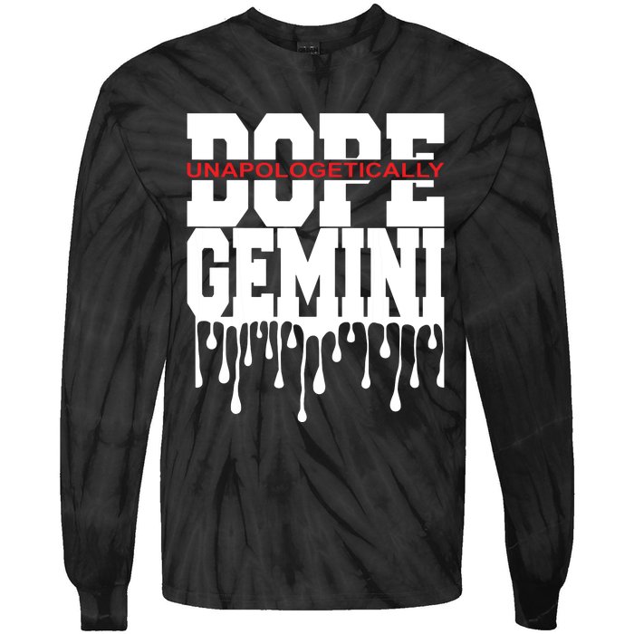 Dope Queen King Graphic Decor Gemini Astrology Zodiac Tie-Dye Long Sleeve Shirt