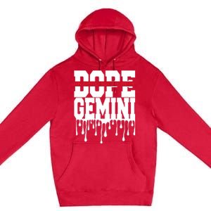 Dope Queen King Graphic Decor Gemini Astrology Zodiac Premium Pullover Hoodie