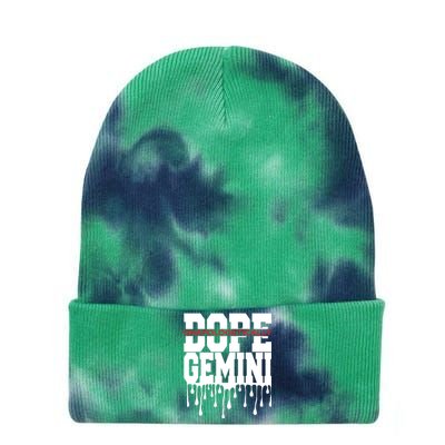 Dope Queen King Graphic Decor Gemini Astrology Zodiac Tie Dye 12in Knit Beanie