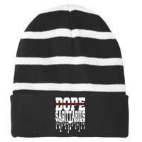 Dope Queen King Graphic Decor Sagittarius Astrology Zodiac Striped Beanie with Solid Band