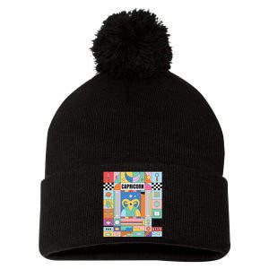 Dope Queen King Graphic Decor Capricorn Astrology Zodiac Pom Pom 12in Knit Beanie