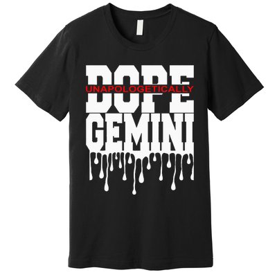 Dope Queen King Graphic Decor Gemini Astrology Zodiac Premium T-Shirt