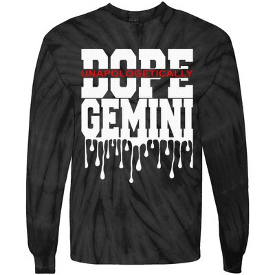 Dope Queen King Graphic Decor Gemini Astrology Zodiac Tie-Dye Long Sleeve Shirt