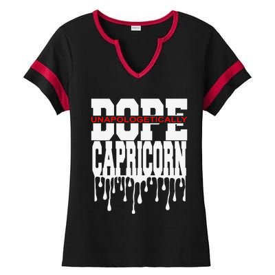 Dope Queen King Graphic Decor Capricorn Astrology Zodiac Ladies Halftime Notch Neck Tee