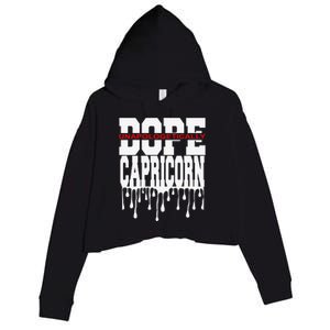 Dope Queen King Graphic Decor Capricorn Astrology Zodiac Crop Fleece Hoodie