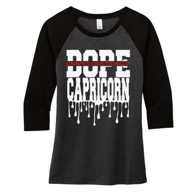 Dope Queen King Graphic Decor Capricorn Astrology Zodiac Women's Tri-Blend 3/4-Sleeve Raglan Shirt