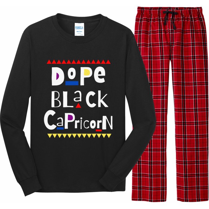 Dope Queen King Graphic Decor Capricorn Astrology Zodiac Long Sleeve Pajama Set