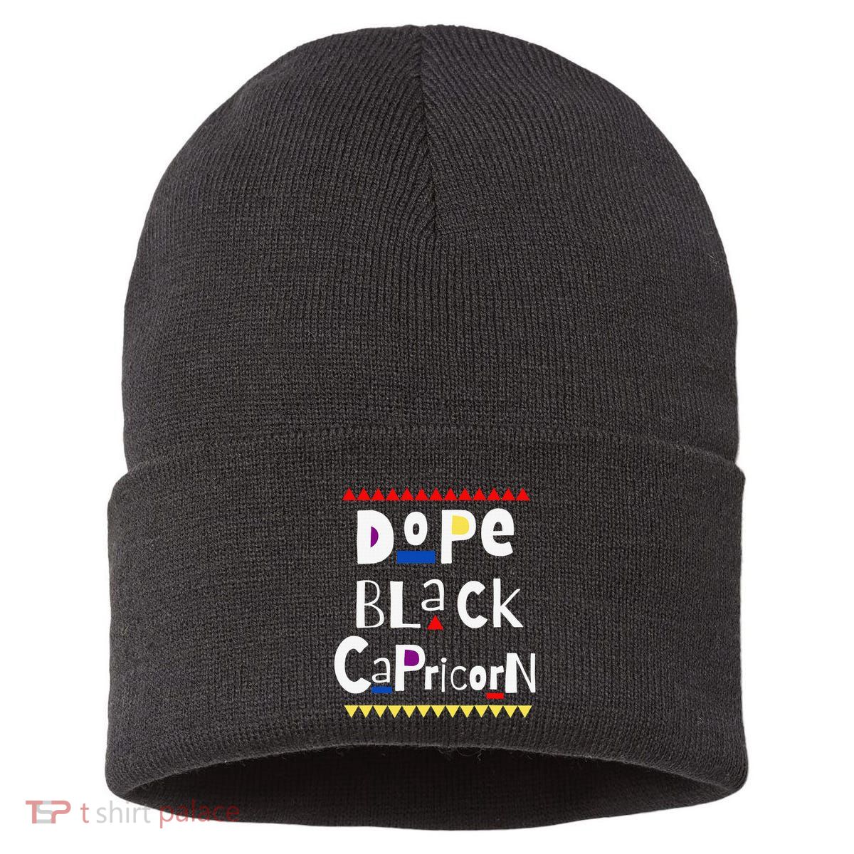 Dope Queen King Graphic Decor Capricorn Astrology Zodiac Sustainable Knit Beanie