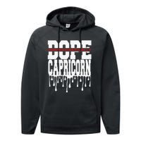 Dope Queen King Graphic Decor Capricorn Astrology Zodiac Performance Fleece Hoodie