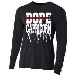 Dope Queen King Graphic Decor Capricorn Astrology Zodiac Cooling Performance Long Sleeve Crew