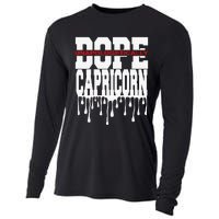 Dope Queen King Graphic Decor Capricorn Astrology Zodiac Cooling Performance Long Sleeve Crew