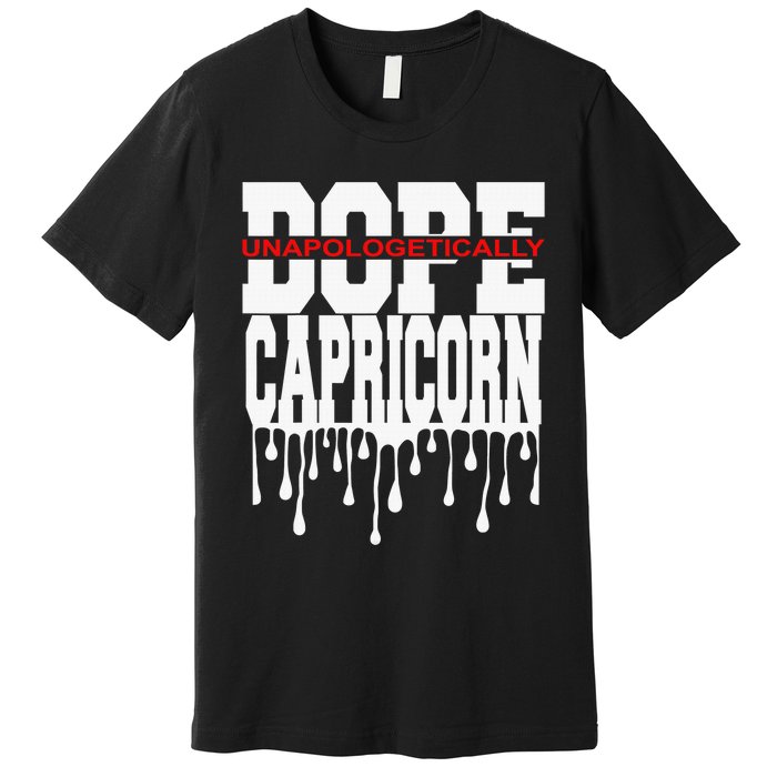 Dope Queen King Graphic Decor Capricorn Astrology Zodiac Premium T-Shirt