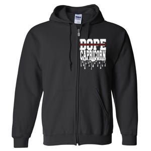 Dope Queen King Graphic Decor Capricorn Astrology Zodiac Full Zip Hoodie