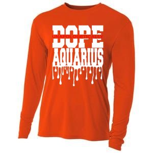 Dope Queen King Graphic Decor Aquarius Astrology Zodiac Gift Cooling Performance Long Sleeve Crew