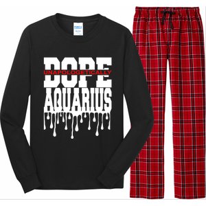 Dope Queen King Graphic Decor Aquarius Astrology Zodiac Gift Long Sleeve Pajama Set