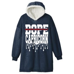 Dope Queen King Graphic Decor Capricorn Astrology Zodiac Meaningful Gift Hooded Wearable Blanket