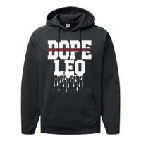 Dope Queen King Graphic Decor Leo Astrology Zodiac Performance Fleece Hoodie