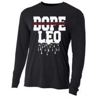 Dope Queen King Graphic Decor Leo Astrology Zodiac Cooling Performance Long Sleeve Crew