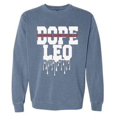 Dope Queen King Graphic Decor Leo Astrology Zodiac Garment-Dyed Sweatshirt