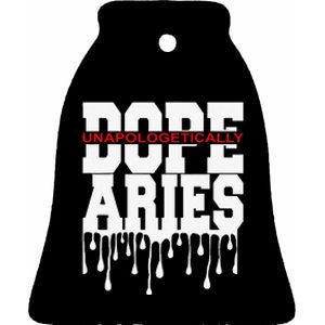 Dope Queen King Graphic Decor Aries Astrology Zodiac Ceramic Bell Ornament