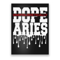 Dope Queen King Graphic Decor Aries Astrology Zodiac Poster