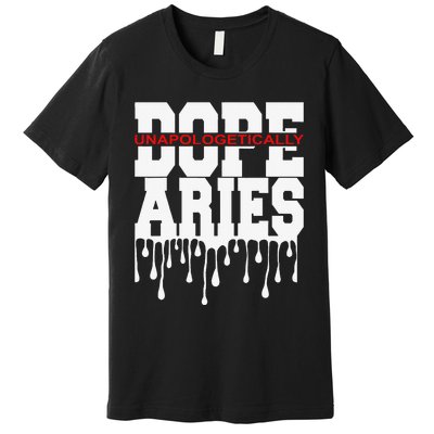 Dope Queen King Graphic Decor Aries Astrology Zodiac Premium T-Shirt