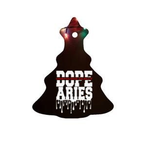 Dope Queen King Graphic Decor Aries Astrology Zodiac Ceramic Tree Ornament